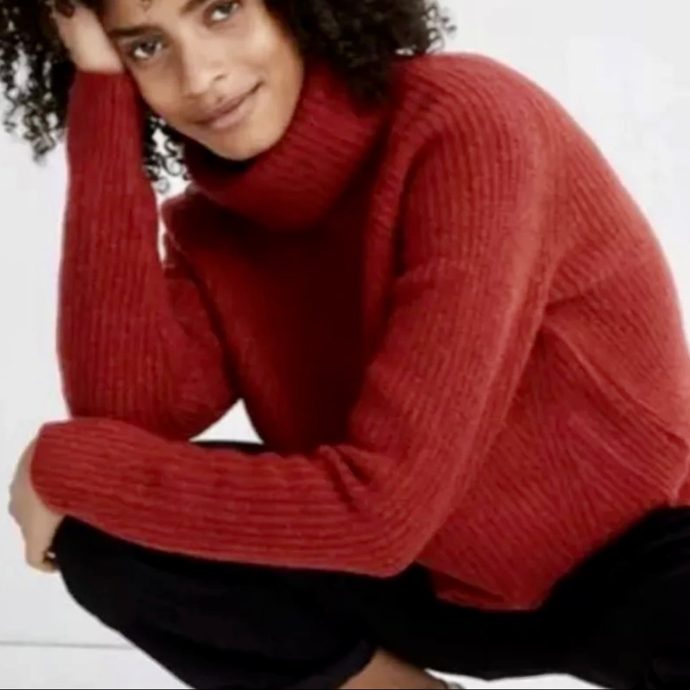 Madewell Fuzzy Turtleneck In Coppery Rust - image 1